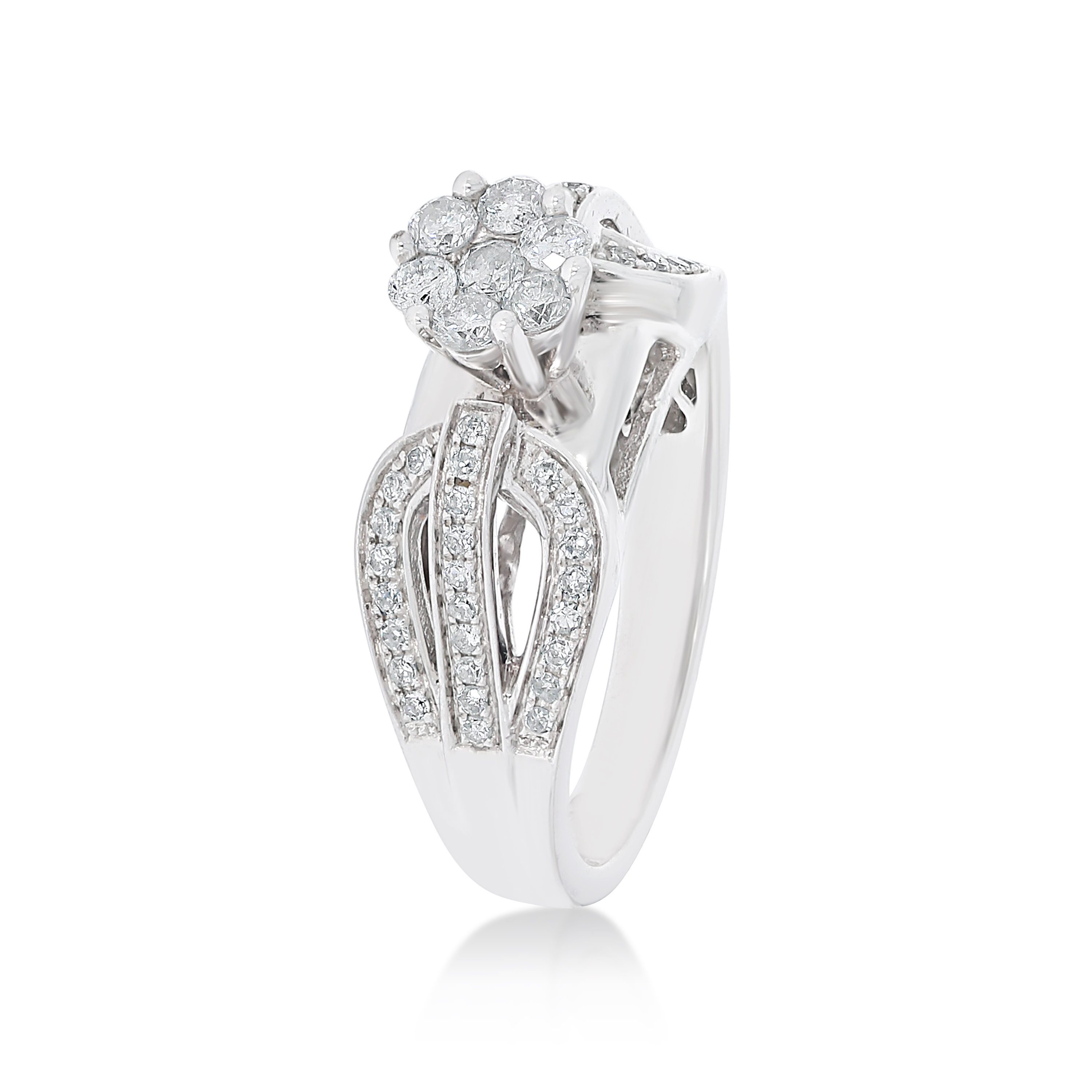 Fancy Diamond Engagement Ring 0.61 ct. 14k White Gold